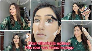 Miss Rose One Brand Makeup Tutorial | Curl with straightener | Most Affordable makeup