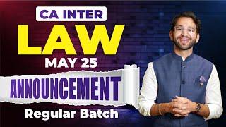 CA Inter May'25 Live Regular Batch Law CA Shubham Singhal Details | ICAI | CA | CS | CMA