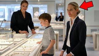 Junger Junge kauft Geschenk für Mama, dann betritt Alice Weidel den Laden und verändert alles.