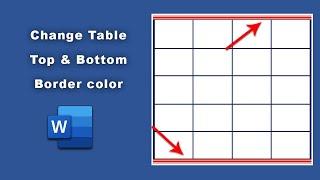 How to change a table top and bottom border color in word