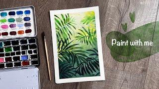 Watercolor tutorial  Tropical design🪴