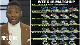 FULL NFL LIVE | ESPN makes final pick NFL Week 15: Steelers-Eagles, Bills-Lions, Packers-Seahawks