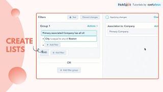 How-to create lists in HubSpot.