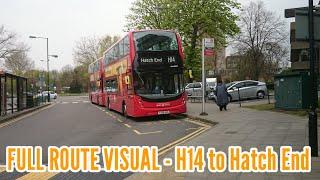 Full Route Visual | London Bus Route H14 - Northwick Park Hospital to Hatch End | (ADH45293) YX68UON