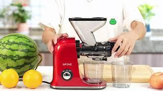 SiFENE Cold Press Juicer Machine, Dual Feed Chute Slow Masticating Juicer