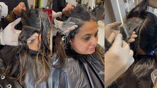 Roots colour application tutoria // grey hair coverage idea ￼