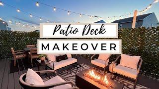 EXTREME Patio Deck Makeover | Cozy, Modern, & Peaceful | Deck Decorating Ideas 2023