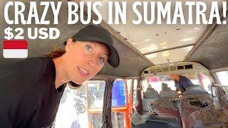 CRAZY Public Bus in SUMATRA   Medan to Bukit Lawang - Indonesia Travel Vlog