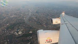 Air Belgium (BA) A340-300 | Approach/Landing at London Heathrow from Toronto | Summer Dawn City View