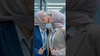 Sweet kiss of twins hijab women 03 #lesbian #kissing # woman #hijab #twins