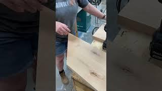 Busted out the dowel jig to join the miter on this shelf! #woodworking #miter #dowel