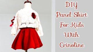 DIY panel skirt for kids with crinoline/horsehair braid  #kids #kidsdress