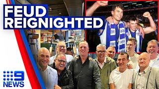 AFL legends Wayne Carey and Anthony Stevens reignite feud in ugly scenes at pub | 9 News Australia