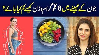 How to Lose 8Kgs weight in a month | June Diet Plan | Ayesha Nasir