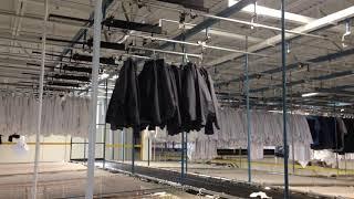 Railex System 200 Trolley System up in the ceiling for GOH  Uniform Route Storage