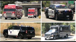 *EXTREMELY RARE UNITS* Multiple Agencies RARE/Command Vehicles,  Responding Code 3 to Major HazMat!