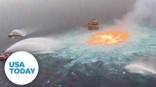 Gas pipeline fire boils underwater in the Gulf of Mexico | USA TODAY