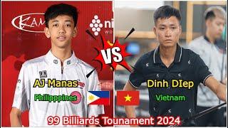 AJ Manas VS Dinh Diep | 99 Billiards Tournament 2024