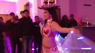 Vickylin Malek Bellydance with candle tray and wings