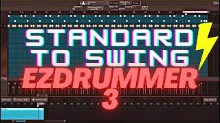 Taking a standard 4/4 midi groove to the EXTREME swing using grid editor in #EZDrummer3