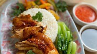 Singapore Roasted Chicken Rice (Hainanese Chicken Rice)