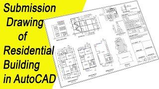 Submission Drawing of Residential Building | Submission Drawing in AutoCAD | Blueprint Drawing