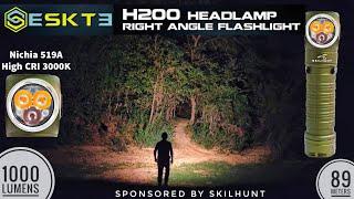 Skilhunt H200 - Dual Channel Headlamp: Nichia 519A 3000K High CRI, 1000 lm & Red Light