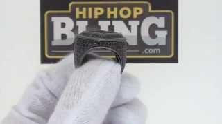 Iced Out Ring Black on Black Hip Hop Jewelry