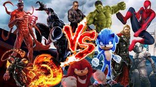 VENOM VS SONIC VS SPIDER-MAN, GHOSTRIDER CARNAGE HULK THOR BLADE - Epic Supercut Battle! 125K