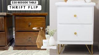 Morden Bedside Table Makeover l Nightstand Thrift Flip