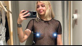Try On Haul   See Through Try On Haul   Transparent Lingerie and Clothes #nobra