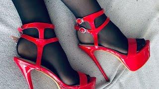 classy combination of stiletto high heels with nylon stockings | #viralvideo #fashiontrends