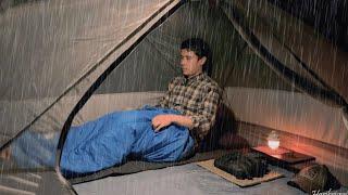 Solo Camping in Long Heavy Rain until Sleeping • Camping in Long Heavy Rain