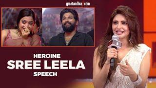 Heroine Sreeleela Speech at Pushpa 2 The Rule Wild Fire Event | Allu Arjun | Sukumar | Rashmika