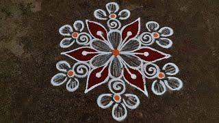 simple and easy rangoli small beautiful kolam 3*2dots Anu'sworld daily muggulu Friday rangoli