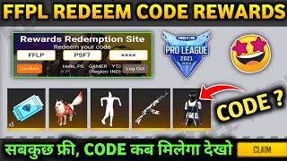 FREE FIRE PRO LEAGUE REDEEM CODE REWARDS | FFPL REDEEM CODE | FREE FIRE PRO LEAGUE 2021 WINTER CODE