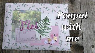 PENPAL WITH ME #38 | Pink and Green themed letter for @mei.papier  + Heat embossing!