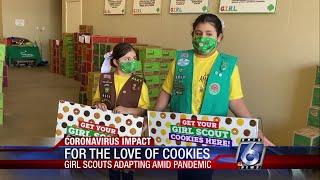 Local Girl Scouts sell cookies from a distance