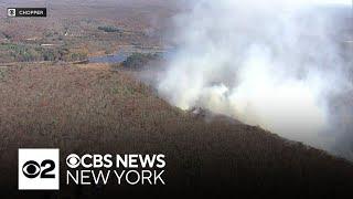 Evacuation underway as wildfire in Rockaway Township, NJ threatens homes