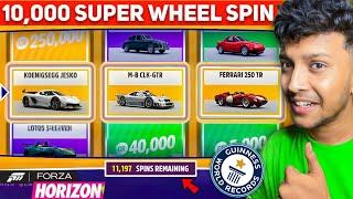 10,000 SUPER WHEEL SPIN NEW WORLD RECORD!  Forza horizon 5 - LOGITECH G29