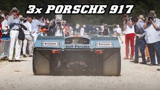 3x PORSCHE 917 at Chantilly 2019 (917 K, 917 LH, 917 street legal)