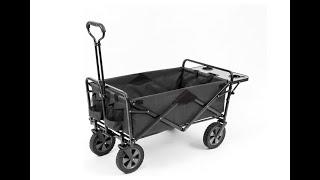 Mac Sports Collapsible Outdoor Utility Wagon with Folding Table and Drink Holders, Gray - Overview