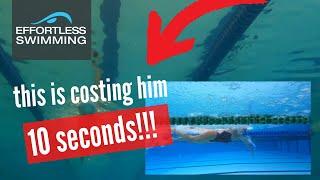 1:35/100m triathlete...but this is costing him 10 seconds | Freestyle Technique Analysis