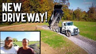 FLAWLESS DELIVERY - Tailgate Spreading Skills! - New Gravel Driveway -