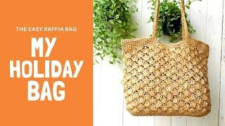 Easy raffia crochet  summer beach bag | DIY tutorial