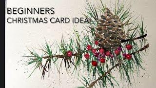 Beginners CHRISTMAS HOLIDAY CARD PAINTING Loose Watercolour PAINTING Techniques Tutorial Landscape