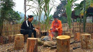 Electrician GIANG helps DAN sell instant noodles for breakfast.Make a beautiful table and chair set.