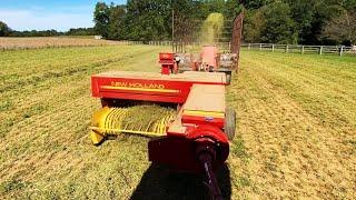 Baling hay with NEW HOLLAND 316 Baler (Making Hay in PA)