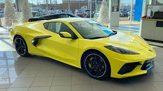 2021 Corvette in Accelerate Yellow and yellow Stitching #shorts