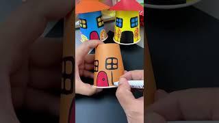 Beautiful house from cups #shortvideo #diy #sangtaodiy #handmade #merrychristmas #sángtạo